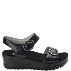 Alegria Women's Morgyn Flatform Wedge Sandals - Black -Elliotts Boots Shop AAMOR 520 2