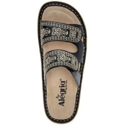 Alegria Women's Violette Slip-On Sandals - Sew Cool Black -Elliotts Boots Shop AAVIO 721 4