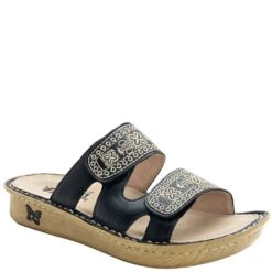 Alegria Women's Violette Slip-On Sandals - Sew Cool Black -Elliotts Boots Shop AAVIO 721 5
