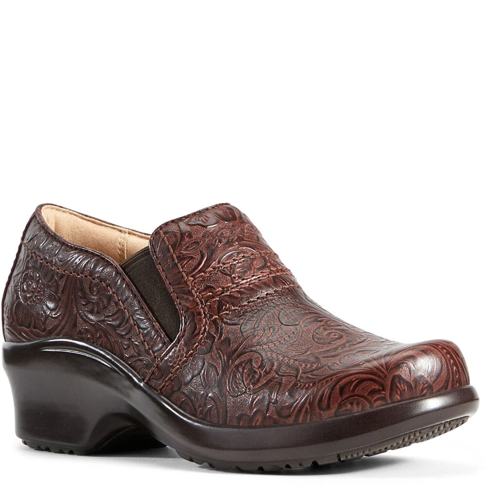 Ariat Women's Expert SD Safety Clogs - Tooled Brown 1 Ariat Women's Expert SD Safety Clogs - Tooled Brown