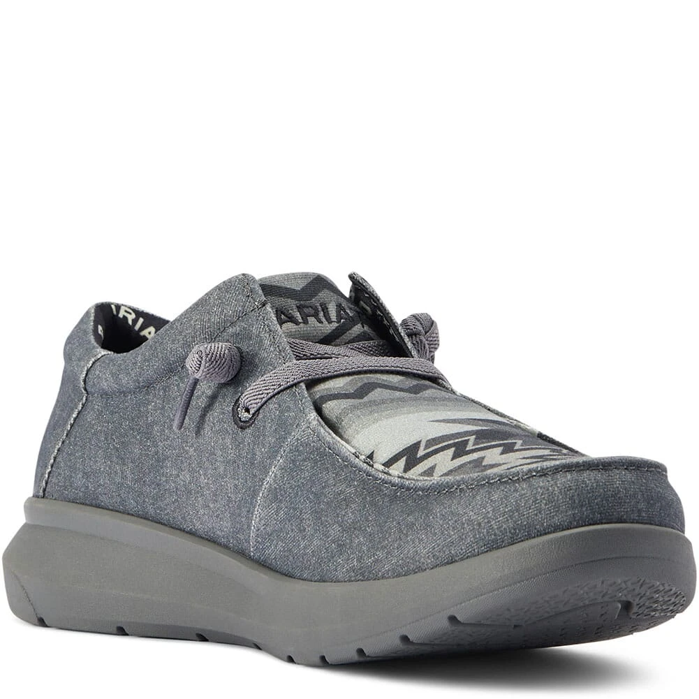 Ariat Men's Hilo Stretch Lace Casual Shoes - Charcoal/Gray Aztec Print 1 Ariat Men's Hilo Stretch Lace Casual Shoes - Charcoal/Gray Aztec Print