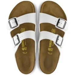 Birkenstock Women's Arizona Birko-Flor Sandals - White 7 Birkenstock Women's Arizona Birko-Flor Sandals - White -Elliotts Boots Shop BK552683 2