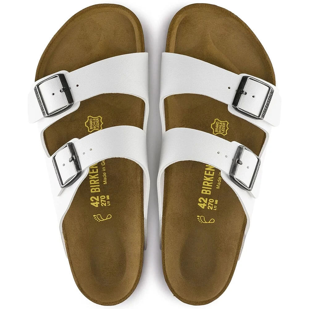 Birkenstock Women's Arizona Birko-Flor Sandals - White 3 Birkenstock Women's Arizona Birko-Flor Sandals - White - Image 3
