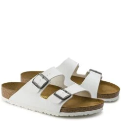 Birkenstock Women's Arizona Birko-Flor Sandals - White 8 Birkenstock Women's Arizona Birko-Flor Sandals - White -Elliotts Boots Shop BK552683 3