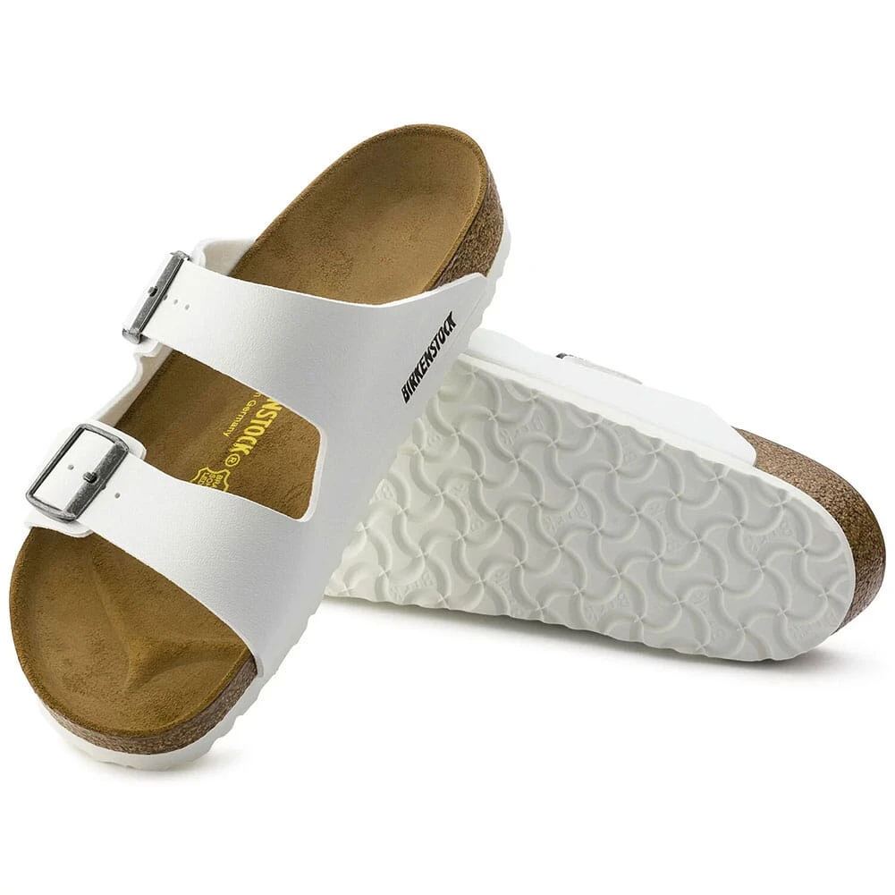Birkenstock Women's Arizona Birko-Flor Sandals - White 1 Birkenstock Women's Arizona Birko-Flor Sandals - White