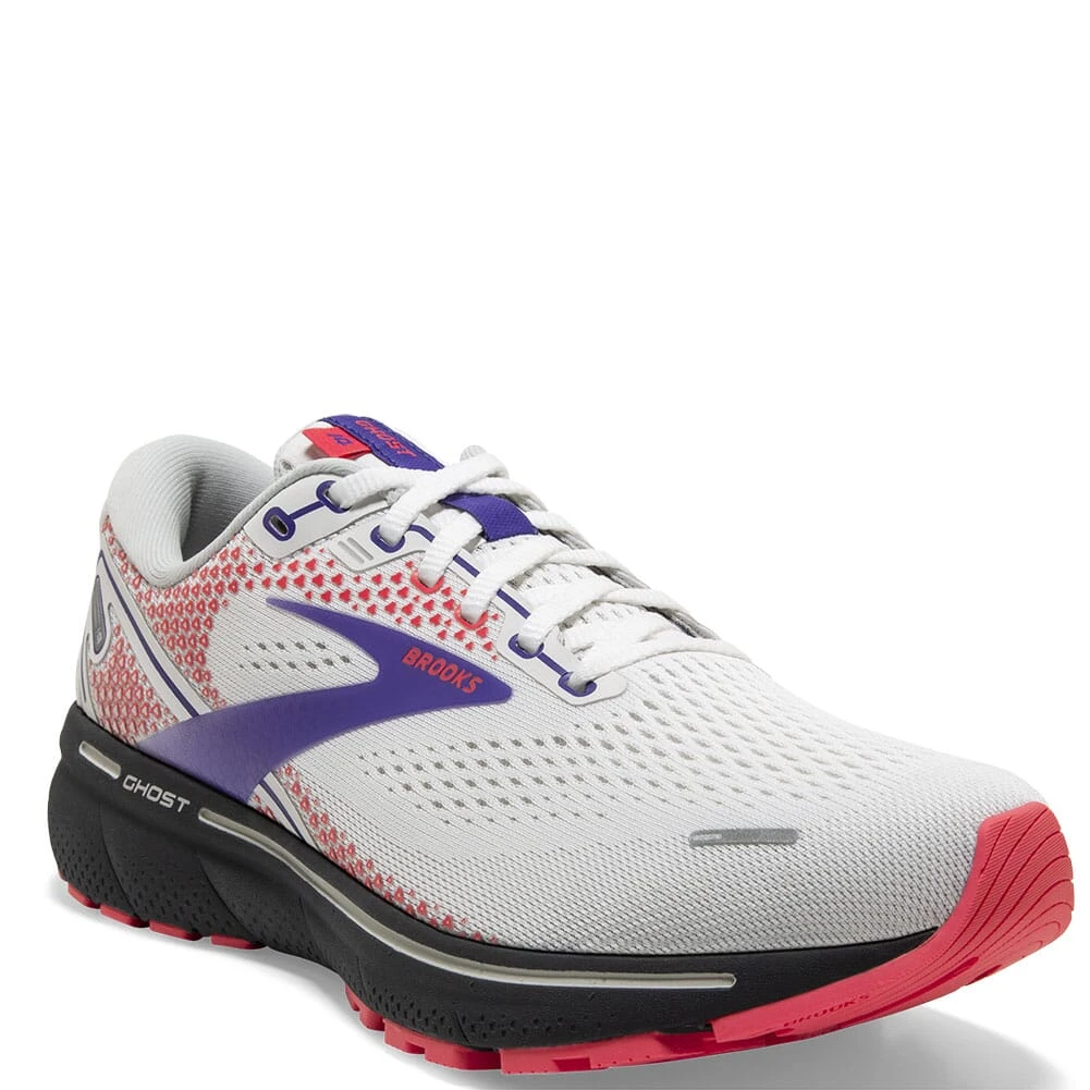 Brooks Women's Ghost 14 Athletic Shoes - White/Purple 6 Brooks Women's Ghost 14 Athletic Shoes - White/Purple - Image 6