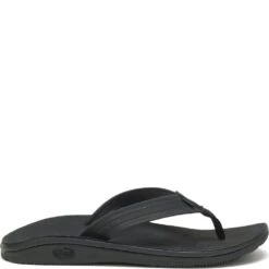 Chaco Men's Classic Leather Flip Flop - Black -Elliotts Boots Shop CUJCH107831 2