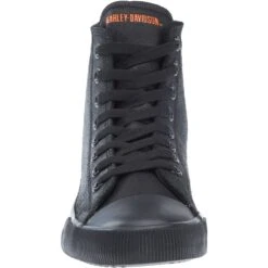 Harley Davidson Men's Baxter Casual Shoes - Black/ Orange -Elliotts Boots Shop D93343 2