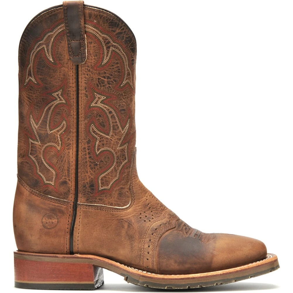 Double H Men's Square Toe Western Ropers - Brown 2 Double H Men's Square Toe Western Ropers - Brown - Image 2