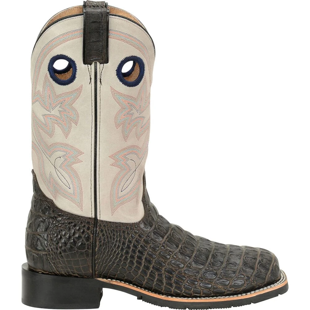 Double H Men's Caiman Print Safety Ropers - Chocolate 2 Double H Men's Caiman Print Safety Ropers - Chocolate - Image 2