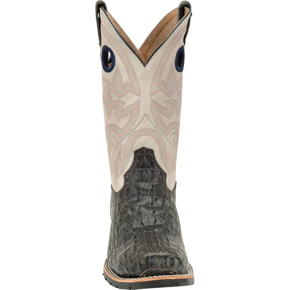 Double H Men's Caiman Print Safety Ropers - Chocolate 3 Double H Men's Caiman Print Safety Ropers - Chocolate - Image 3