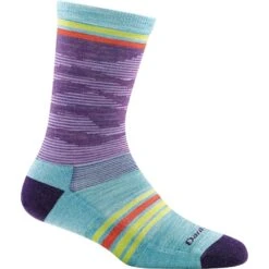 Darn Tough Women's Waves Crew Light Cushion Socks - Purple