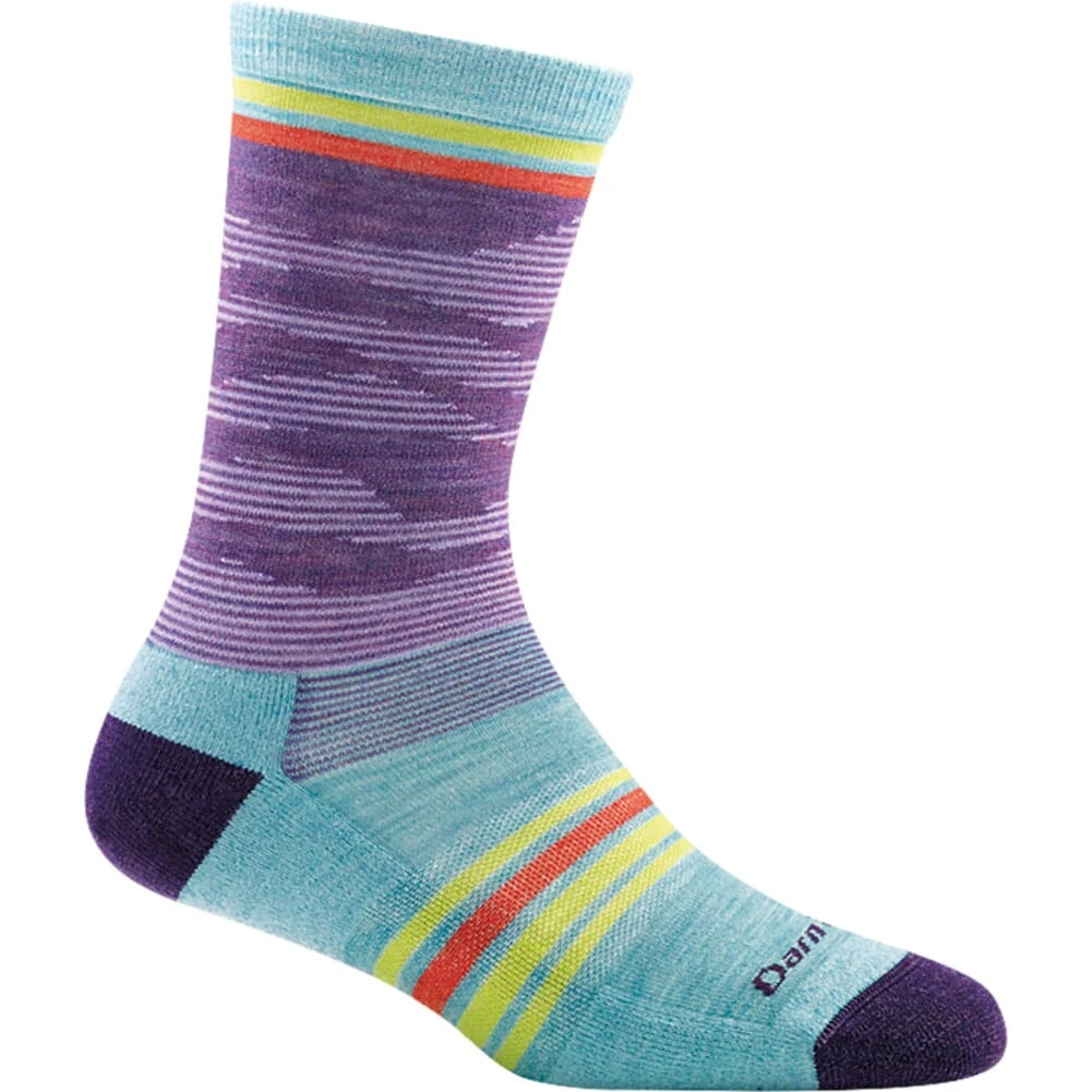 Darn Tough Women's Waves Crew Light Cushion Socks - Purple 1 Darn Tough Women's Waves Crew Light Cushion Socks - Purple