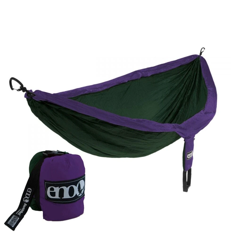 ENO DoubleNest Nylon Hammock - Purple/Forest 1 ENO DoubleNest Nylon Hammock - Purple/Forest
