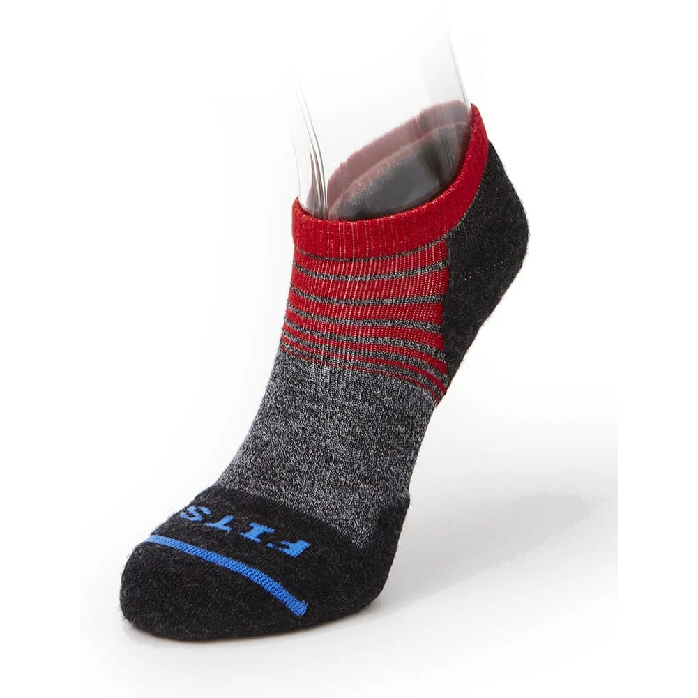FITS Light Runner (Tri-Stripe) Low Socks - Red/Charcoal 1 FITS Light Runner (Tri-Stripe) Low Socks - Red/Charcoal