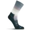FITS Women's Gradient Stripe Casual Crew Socks - Black/Natural