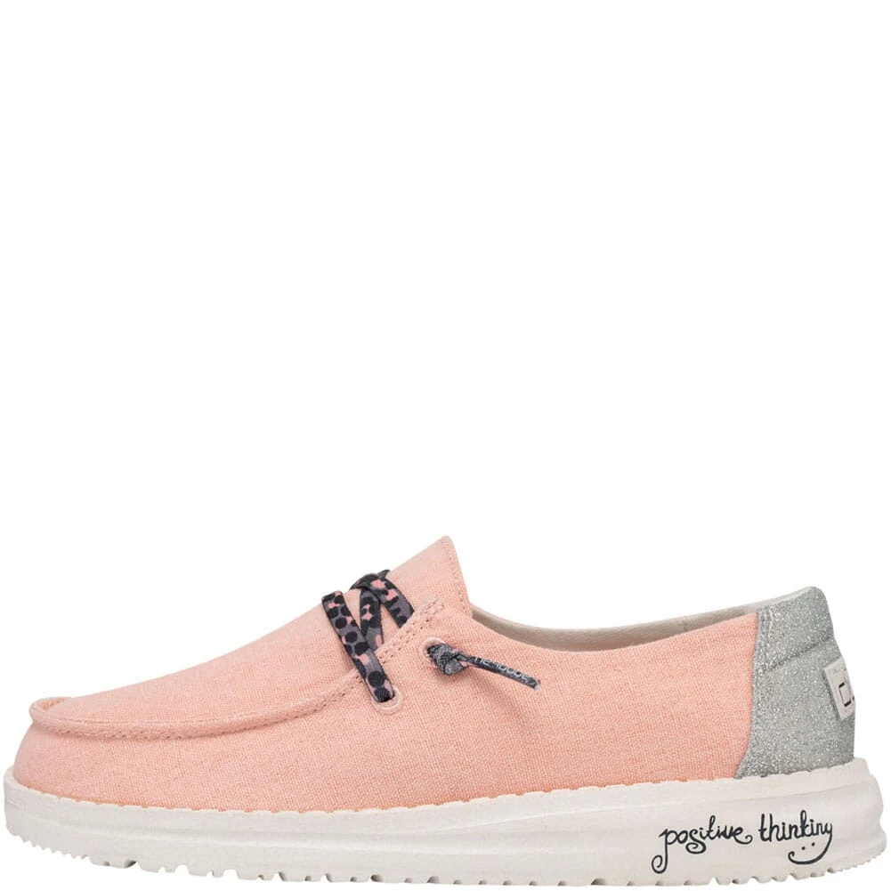 Hey Dude Kid's Wendy Casual Shoes - Rose Glitter 2 Hey Dude Kid's Wendy Casual Shoes - Rose Glitter - Image 2