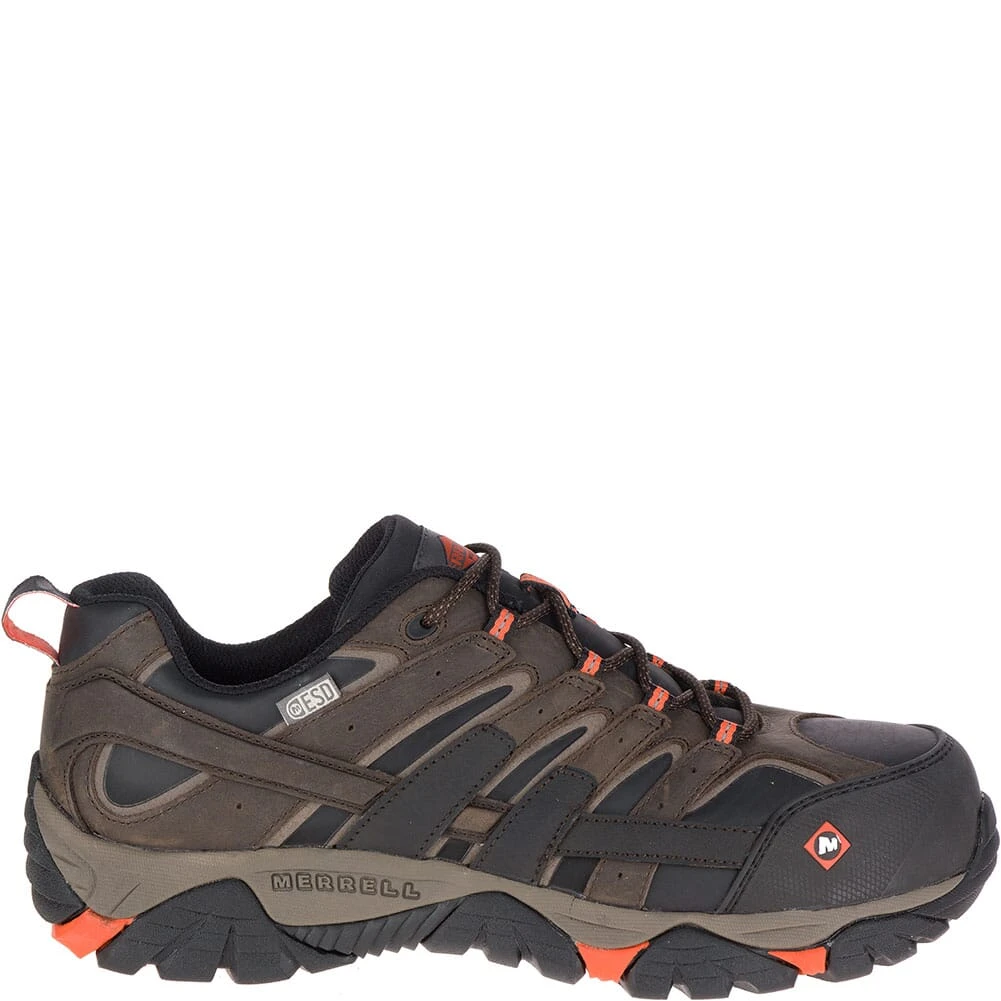 Merrell Men's Moab 2 ESD Wide Safety Shoes - Espresso 2 Merrell Men's Moab 2 ESD Wide Safety Shoes - Espresso - Image 2
