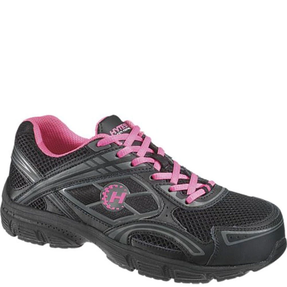 Hytest Women's EH Steel Toe Safety Shoes - Black/Pink 1 Hytest Women's EH Steel Toe Safety Shoes - Black/Pink
