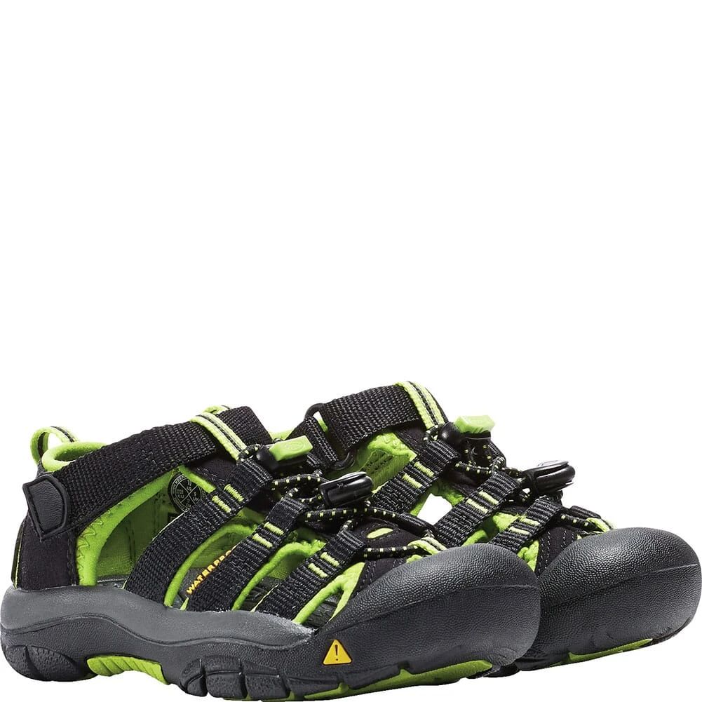KEEN Little Kid's Newport H2 Sandals - Black/Lime Green 6 KEEN Little Kid's Newport H2 Sandals - Black/Lime Green - Image 6