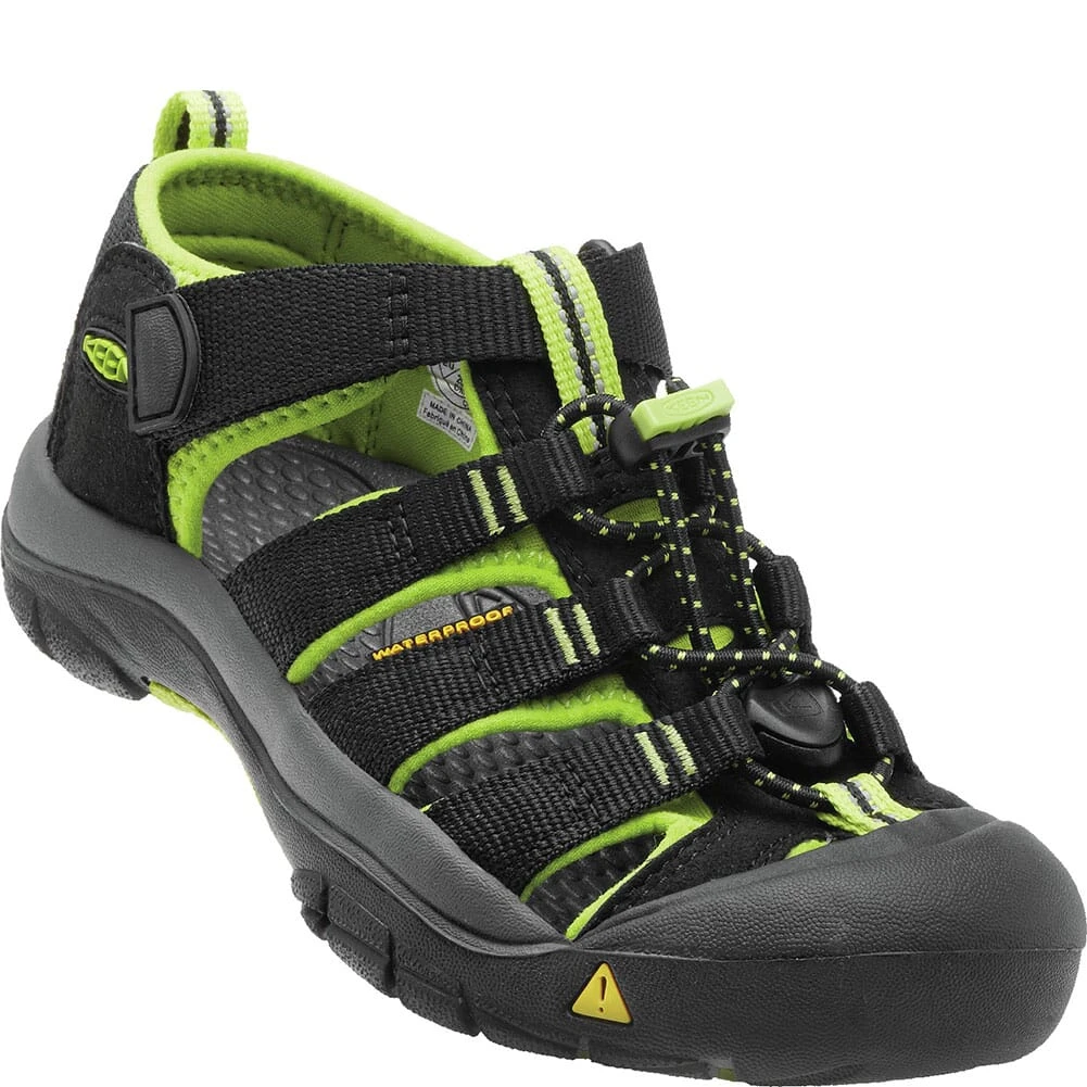 KEEN Little Kid's Newport H2 Sandals - Black/Lime Green 7 KEEN Little Kid's Newport H2 Sandals - Black/Lime Green - Image 7