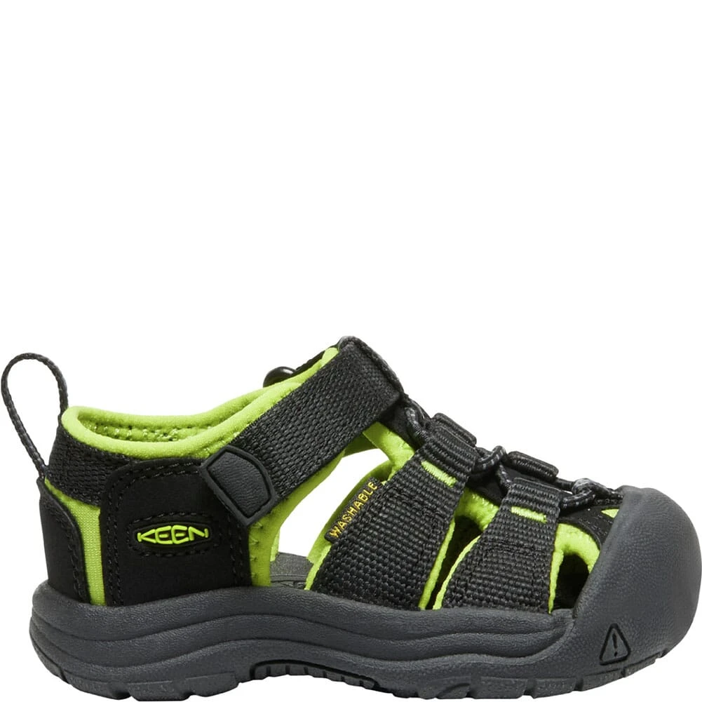 KEEN Kid's Newport H2 Sandals - Black/Lime Green 2 KEEN Kid's Newport H2 Sandals - Black/Lime Green - Image 2