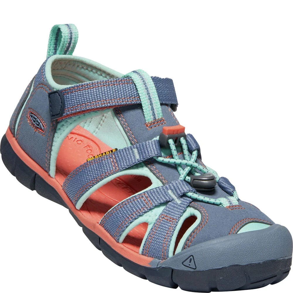 KEEN Kid's Seacamp II CNX Casual Shoes - Flint Stone/Ocean Wave 1 KEEN Kid's Seacamp II CNX Casual Shoes - Flint Stone/Ocean Wave