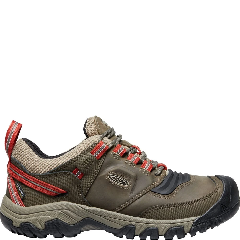 KEEN Men's Ridge Flex WP Hiking Shoes - Timberwolf/Ketchup 2 KEEN Men's Ridge Flex WP Hiking Shoes - Timberwolf/Ketchup - Image 2