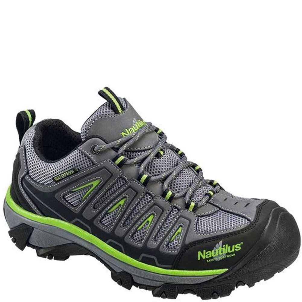 Nautilus Men's ST WP Safety Shoes - Gray/Lime 1 Nautilus Men's ST WP Safety Shoes - Gray/Lime