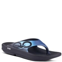 OOFOS Unisex OOriginal Sport Sandals - Black/Azul -Elliotts Boots Shop OF1001 BLKAZUL 4