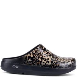 OOfos Women's Oocloog Limited Casual Clogs - Leopard -Elliotts Boots Shop OF1203 LEO 2