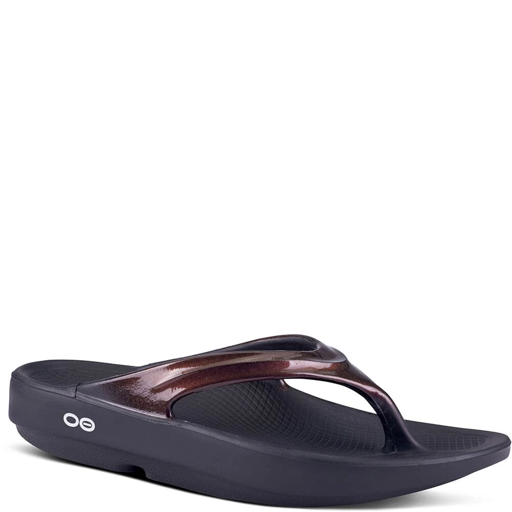 OOFOS Women's OOlala Sandals - Black/Cabernet 1 OOFOS Women's OOlala Sandals - Black/Cabernet