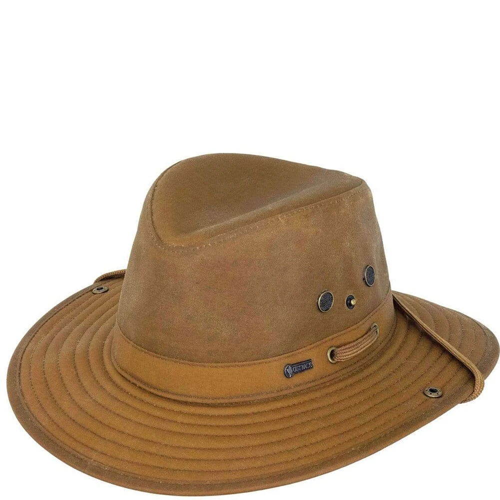 Outback Men's River Guide Oilskin Western Hat - Field Tan 1 Outback Men's River Guide Oilskin Western Hat - Field Tan