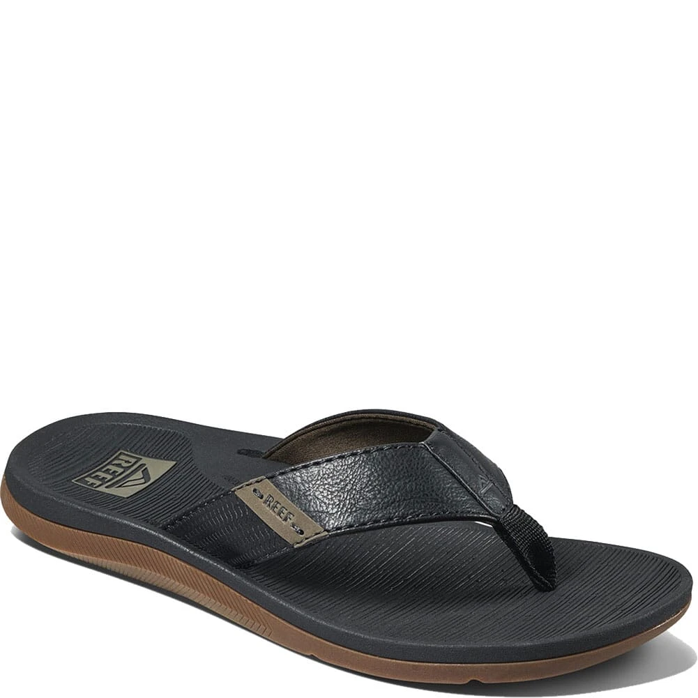 Reef Men's Santa Anna Flip Flops - Black 4 Reef Men's Santa Anna Flip Flops - Black - Image 4