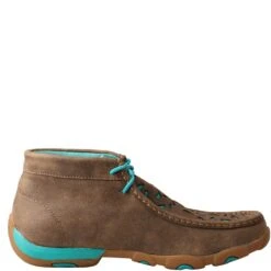 Twisted X Women's Driving Moc Chukka - Bomber/Teal -Elliotts Boots Shop TXWDM0126 2
