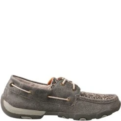 Twisted X Women's Boat Shoe Driving Moc - Grey/Multi -Elliotts Boots Shop TXWDM0130 2