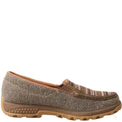 Twisted X Women's Driving Moc Boat Slip-On - Khaki/Grey Multi -Elliotts Boots Shop TXWXC0006 2